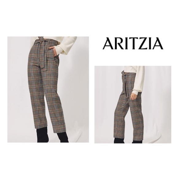 Wilfred Pants - Wilfred new tie front (no belt) wool paint in plaid - size 4